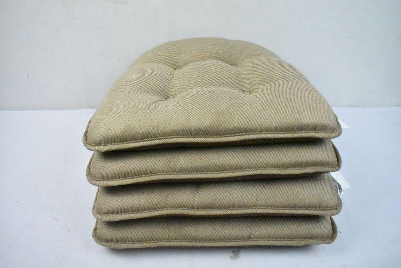 4 Tan Chair Cushions New