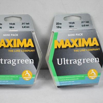 Maxima Ultragreen Fishing Line Mini Pack, Quantity 2 - New