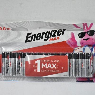 Energizer MAX Alkaline, AAA Batteries, 16 Pack - New