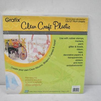 Grafix Clear Plastic Sheets, Four Pack, 12