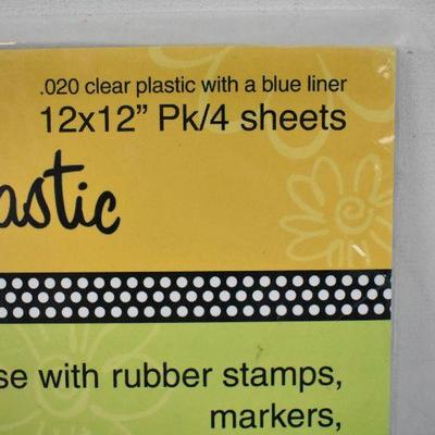 Grafix Clear Plastic Sheets, Four Pack, 12