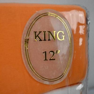 King Size Sheet Set, Orange & White Elegant Sheet Set 1500 Thread Count - New