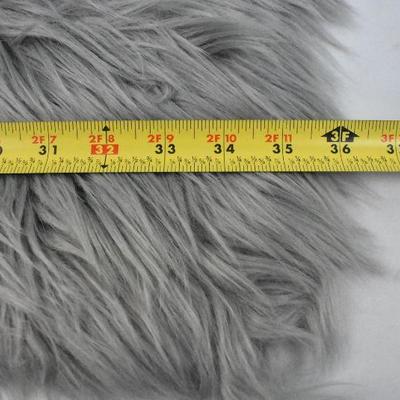 Faux Fur Gray Rug, Super Soft, 36
