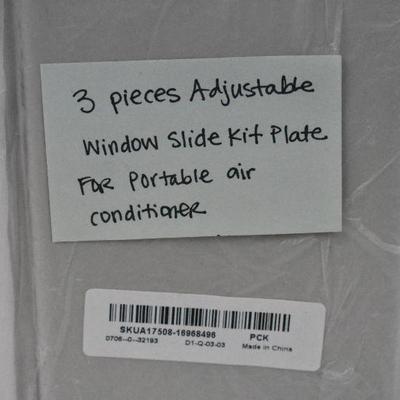 3 Pieces Adjustable Window Slide Kit Plate For Portable Air Conditioner - New
