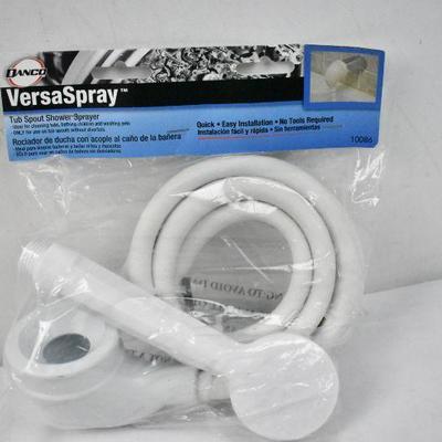 Danco Versa Spray Adjustable Portable Handheld Shower Head, White, 42
