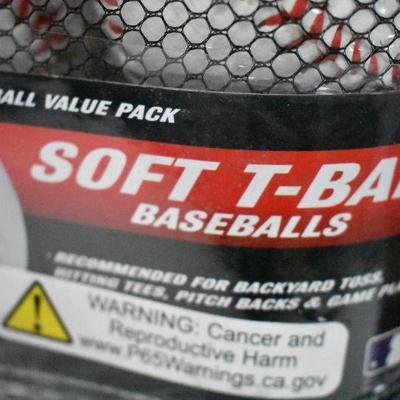 Rawlings Mesh Bag of Soft T-Ball Baseballs, Two 6 Packs - New