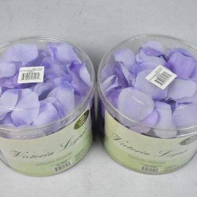 2 Container Purple Rose Petals, Approximately 300 Petals Per Container - New