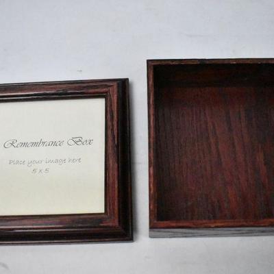 Dark Brown Wooden Remembrance Box with 5