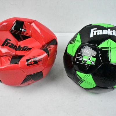 2x Franklin Sports Competition Size 4 Soccer Balls: New, Flattened for Shipping