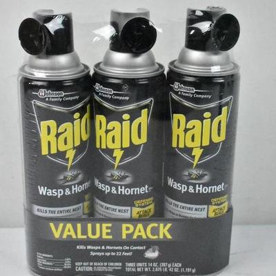 Raid Wasp & Hornet Value Pack of 3 - New