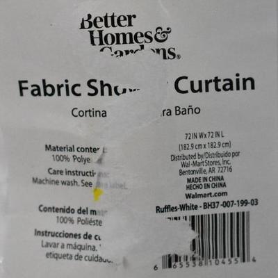 Better Homes and Gardens White Ruffles Shower Curtain - New