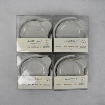 Hearth & Hand W/ Magnolia Mini Tasting Places 4 Sets of 4, 16 Plates Total - New