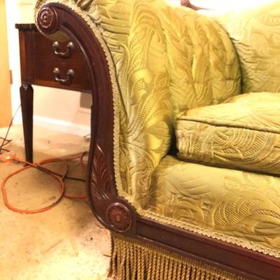 Lot 63 - Green Sofa and Upholstered Chair
