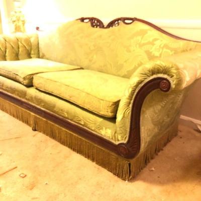 Lot 63 - Green Sofa and Upholstered Chair
