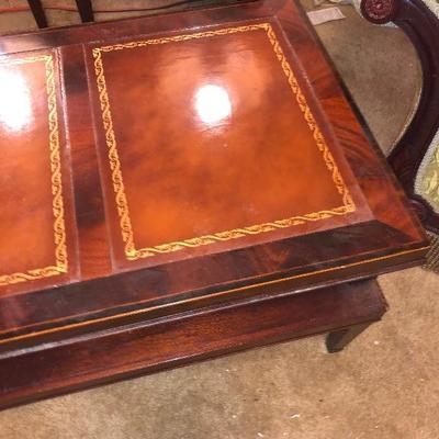 Lot 64 - Coffee Table, 2 End Tables on wheels and 2 Lamps