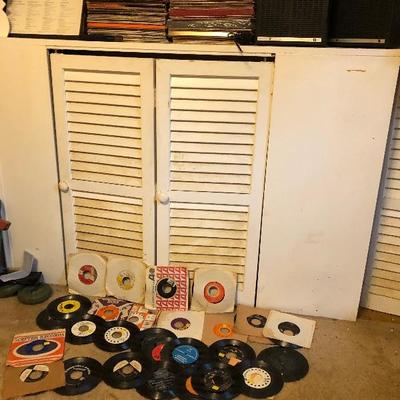 Lot 68 - Collector's Dream!!! Vintage AM/FM/8 Track Player  (GE) and RECORDS RECORDS RECORDS!!!