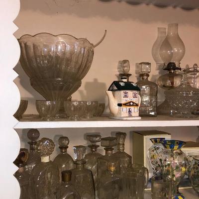 Lot 69 - Large Lot of Glassware/Crystal, Decanters, Lenox, Stein, Milk Glass, Etc!
