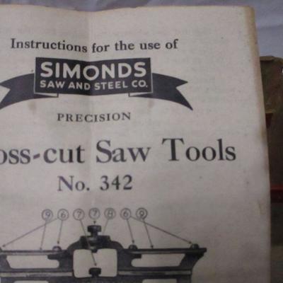 Lot 221 - Tin Lined Flask - Cross Cut Saw Tool
