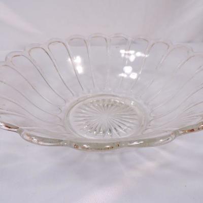 Three Glass Scalloped Serving Bowls