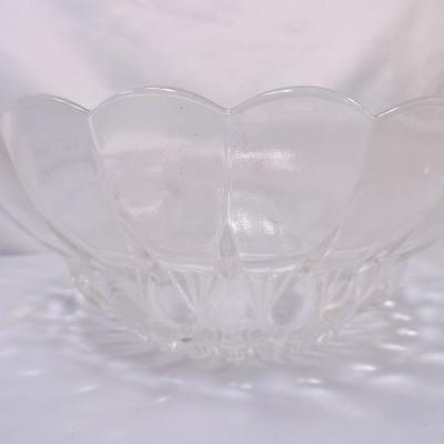 Three Glass Scalloped Serving Bowls