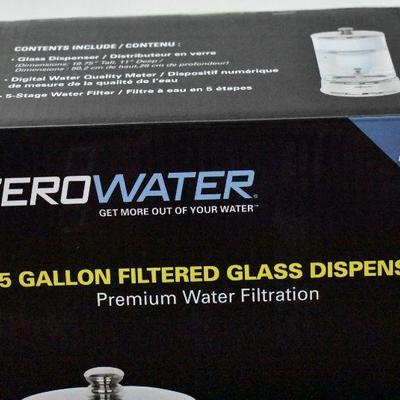 ZeroWater 2.5 Gallon Filtered Glass Water Dispenser - Tested, Works