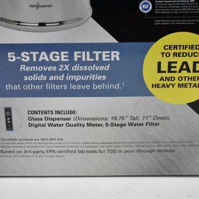 ZeroWater 2.5 Gallon Filtered Glass Water Dispenser - Tested, Works