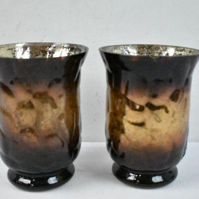 2 Harvest Candle Holders, Glass