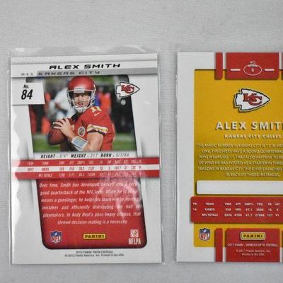 2 Football Cards, Alex Smith Kansas City Chiefs 2013 & 2017