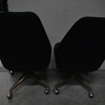 2 Black Rolling Chairs