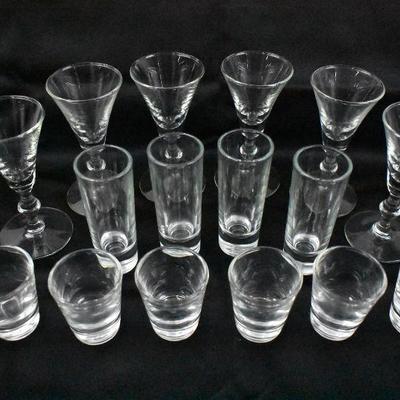 16 Shot Glasses, Clear Glass