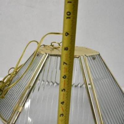 Metal & Glass Ceiling Light with Plug