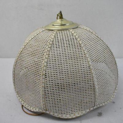 Globe Ceiling Light with Wicker Shade, Vintage