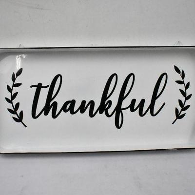 Thankful Wall Decor Tray - Has Red Scratches as Pictured