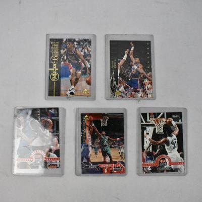 5 Basketball Cards: Kevin Johnson -to- Alonzo Mourning