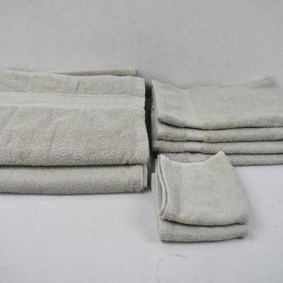 BH&G American Made Towel Collection, Solid Tan, 8 Piece Set