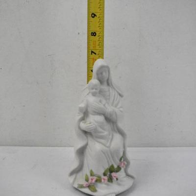 Ceramic Statue/Music Box of Mary and Jesus - Tested, Works