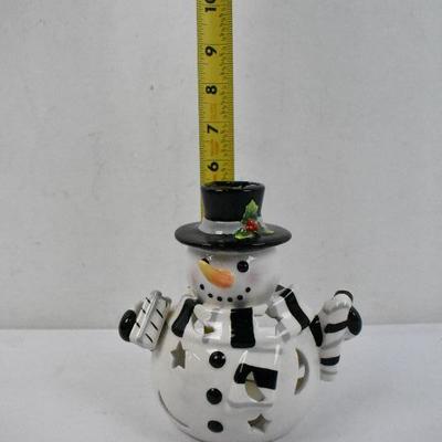 Snowman Votive with Box and 2 Candles
