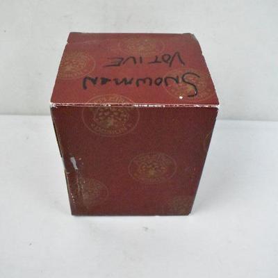 Snowman Votive with Box and 2 Candles