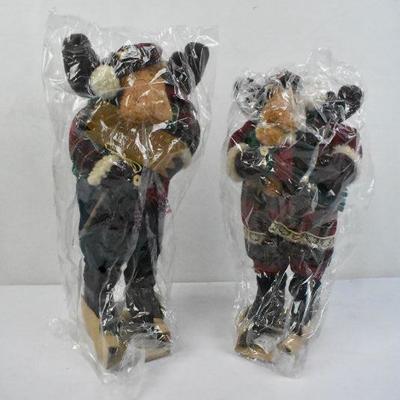 2 "Merry Christmoose" Figures, 14" and 16" - New