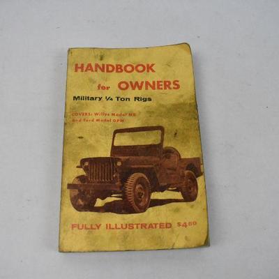 Handbook for Owners, Military 1/4 Ton Rigs - Vintage