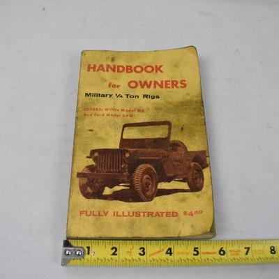 Handbook for Owners, Military 1/4 Ton Rigs - Vintage
