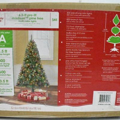 6.5' Pre-Lit Madison Pine Tree w/ Multi-Color Lights - All Lights Work