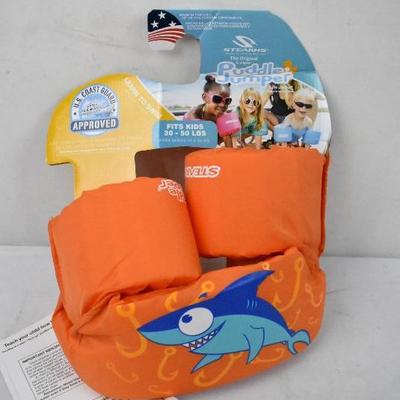 Stearns Puddle Jumper Child Life Jacket, Orange Shark, Children 30-50lbs - New
