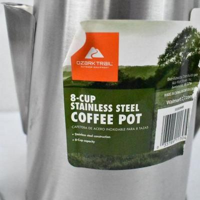 Ozark Trail 8 Cup Stainless Steel Coffee Pot - New