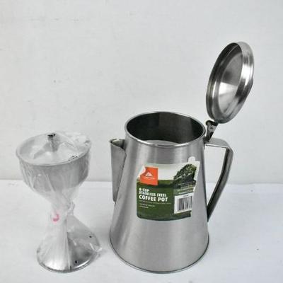 Ozark Trail 8 Cup Stainless Steel Coffee Pot - New