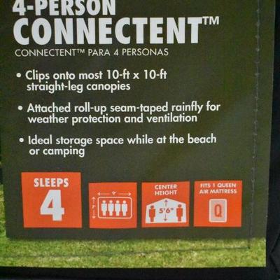 Ozark Trail 4-Person ConnecTent for Straight-Leg ,Canopy Sold Separately - New