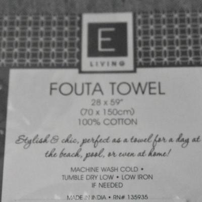 2x Turkish Fouta Towels 100% Cotton, Soft & Absorbent Decorative, Striped - New
