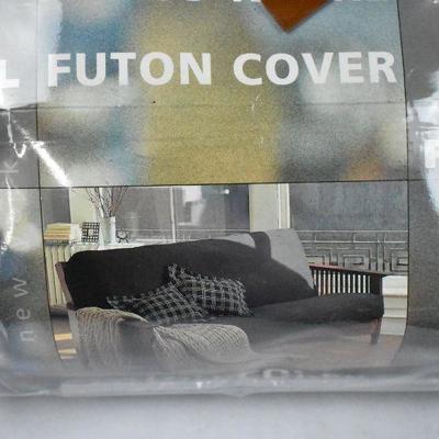 Brushed Cotton Twill Futon Cover, Charcoal Gray, Full - New