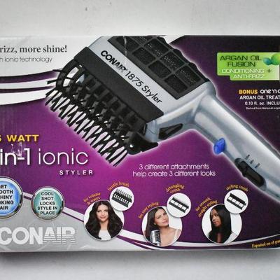 Conair 3-in-1 Ionic Hair Dryer/Styler, Model SD6R - New, Open Box