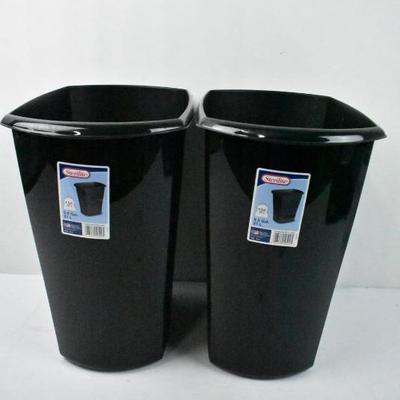 Sterilite Garbage Cans, Black, 8 Gallons Each, Quantity 2 - New